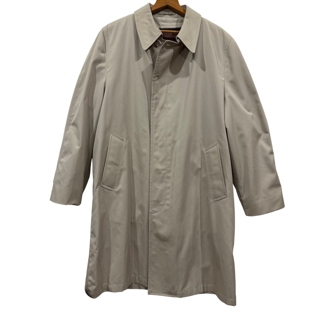Copper Mist‎ All Weather Coat Men's Size 42 Reg Tan Lined Overcoat